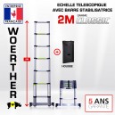 ECHELLE TELESCOPIQUE WOERTHER 2 METRES +  HOUSSE