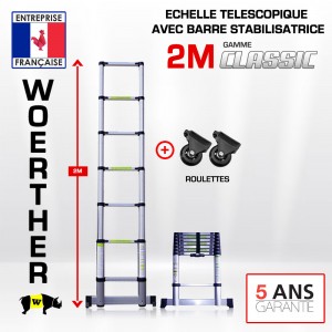 ECHELLE PLIANTE 2M CLASSIC PACK 3 (AVEC ROULETTES)