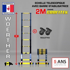 ECHELLE PLIANTE 2M GRAFITEK PACK 3 (AVEC ROULETTES)