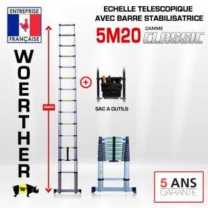 ÉCHELLE PLIANTE 5M20 CLASSIC PACK 2 ( AVEC SAC A OUTILS)