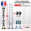 ÉCHELLE TELESCOPIQUE 4M40 MODELE STABILIZATOR + ROULETTES