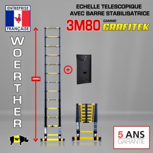 ÉCHELLE PLIANTE 3M80 GRAFITEK PACK 1 (AVEC HOUSSE DE TRANSPORT)