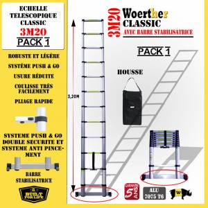 ECHELLE PLIANTE 3M20 CLASSIC PACK 1 (AVEC HOUSSE)