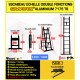 ECHELLE ESCABEAU TELESCOPIQUE DOUBLE FONCTIONS WOERTHER, GRAFITEK 3M20/1.6M - AVEC PLATEFORME