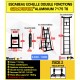 ECHELLE ESCABEAU TELESCOPIQUE DOUBLE FONCTIONS DOUBLE BARRES STABILISATRICES, GRAFITEK 3M20/1.6M - AVEC ROULETTES