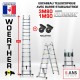 ECHELLE ESCABEAU TELESCOPIQUE DOUBLE FONCTIONS WOERTHER, CLASSIC 3M80/1.9M - AVEC ROULETTES