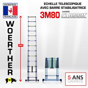 Échelle pliante avec plateforme aluminium 4 x 3 barreaux hauteur