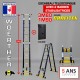 ECHELLE ESCABEAU DOUBLE FONCTIONS WOERTHER DOUBLE BARRES STABILISATRICES, MODÈLE GRAFITEK 3M80/1.9M - AVEC SAC PORTE OUTILS