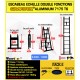 ECHELLE ESCABEAU TELESCOPIQUE DOULE FONCTIONS WOERTHER, GRAFITEK 3M20/1.6M - AVEC PLATEFORME, TAPIS ET ROULETTES