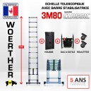 ECHELLE WOERTHER 3,80M + HOUSSE, SAC A OUTILS ET PATINS HIGHBLOCK