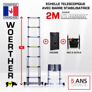 ECHELLE PLIANTE 2M CLASSIC PACK 4 (AVEC HOUSSE ET SAC A OUTILS)