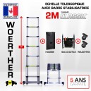 ECHELLE PLIANTE 2M CLASSIC - PACK 5 ( HOUSSE, SAC A OUTILS ET ROULETTES)