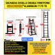 ECHELLE ESCABEAU TELESCOPIQUE DOUBLE FONCTIONS WOERTHER, GRAFITEK 3M20/1.6M - PACK BASIQUE