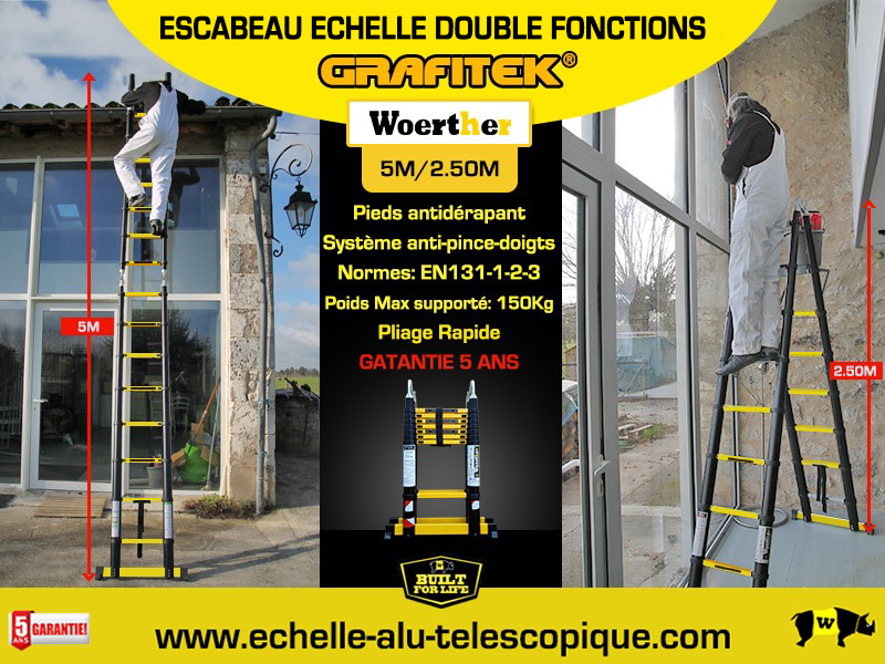 Echelle télescopique jusque 5 m