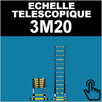 Echelle en aluminium télescopique 3 mètres 20