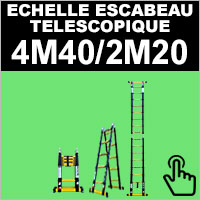 Echelle pliante télescopique: modèle combiné: escabeau, échelle